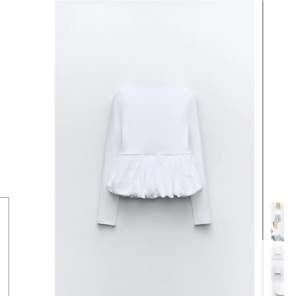 ZARA MATCHING PEPLUM T-SHIRT Size L NEW WITH TAG!